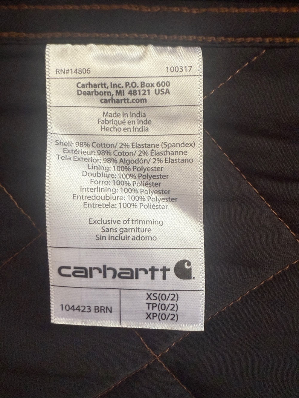 Carhartt Women's Rugged Flex Relaxed Fit Canvas Insulated Rib Collar Vest XS - Picture 6 of 7